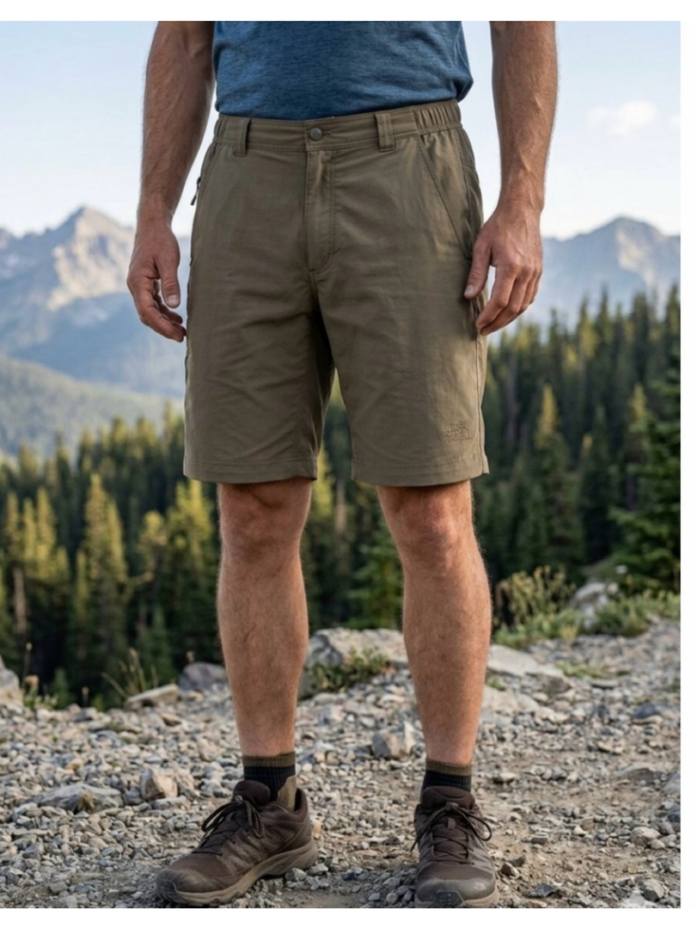 The North Face Men's XL Olive Green Hybrid Trail Shorts multi pockets 1485